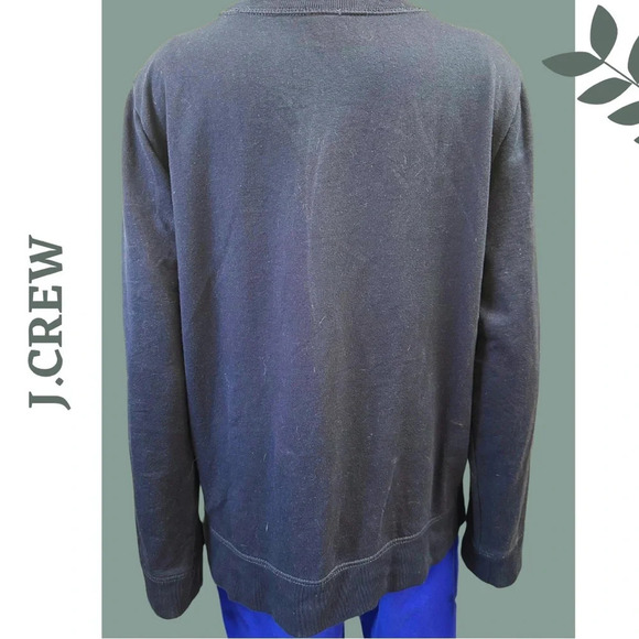 J. Crew Women’s Eyelet Pullover Knit Top Navy  & Blue Lomg Sleeve Size XL - Picture 4 of 6